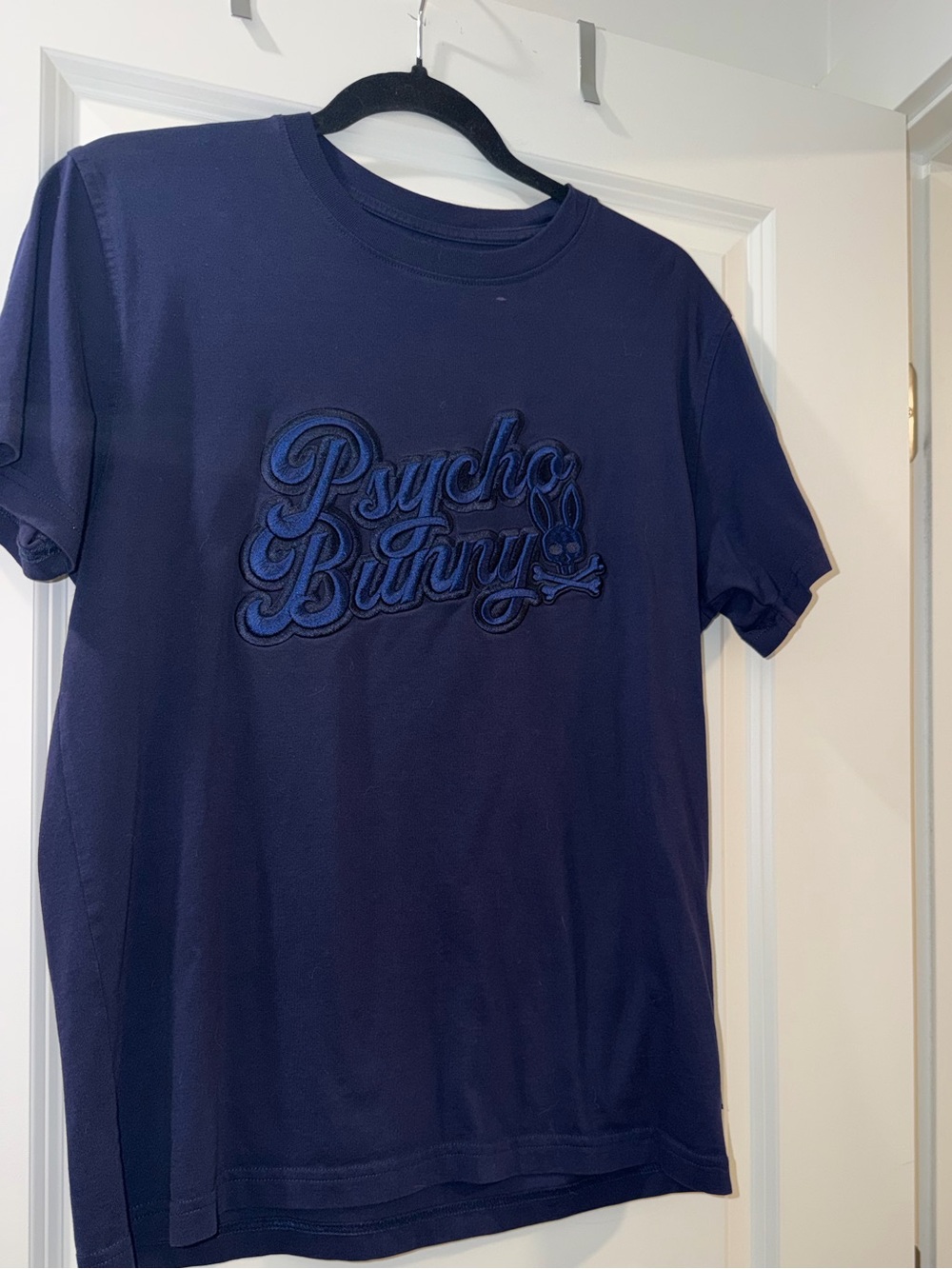 Psycho Bunny Navy Raised Logo Crew Tee